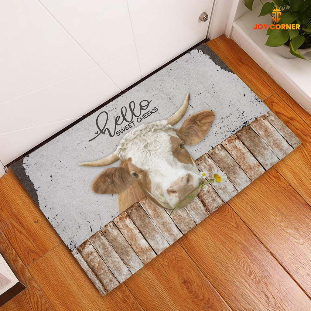 Simmental Hello Sweet Checks Doormat