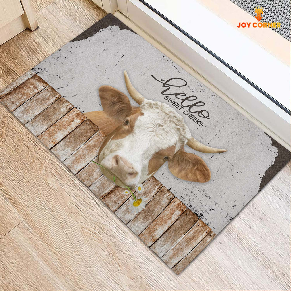 Simmental Hello Sweet Checks Doormat