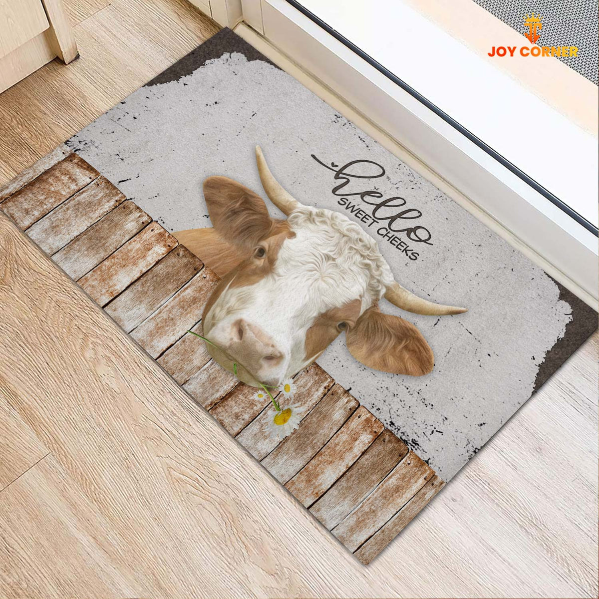 Simmental Hello Sweet Checks Doormat