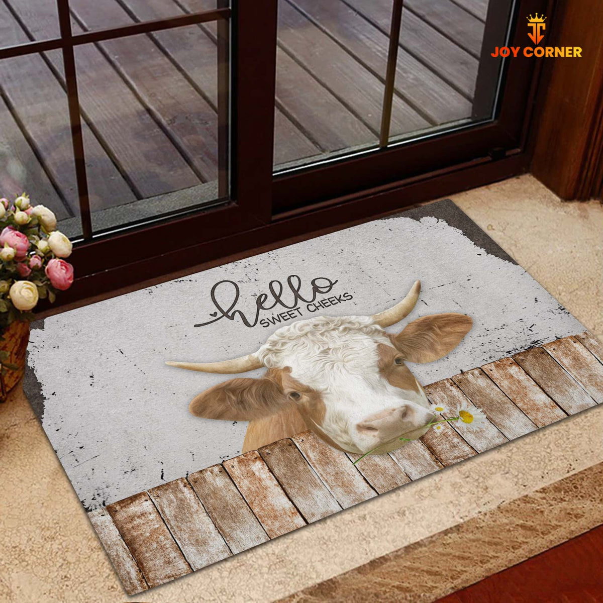 Simmental Hello Sweet Checks Doormat