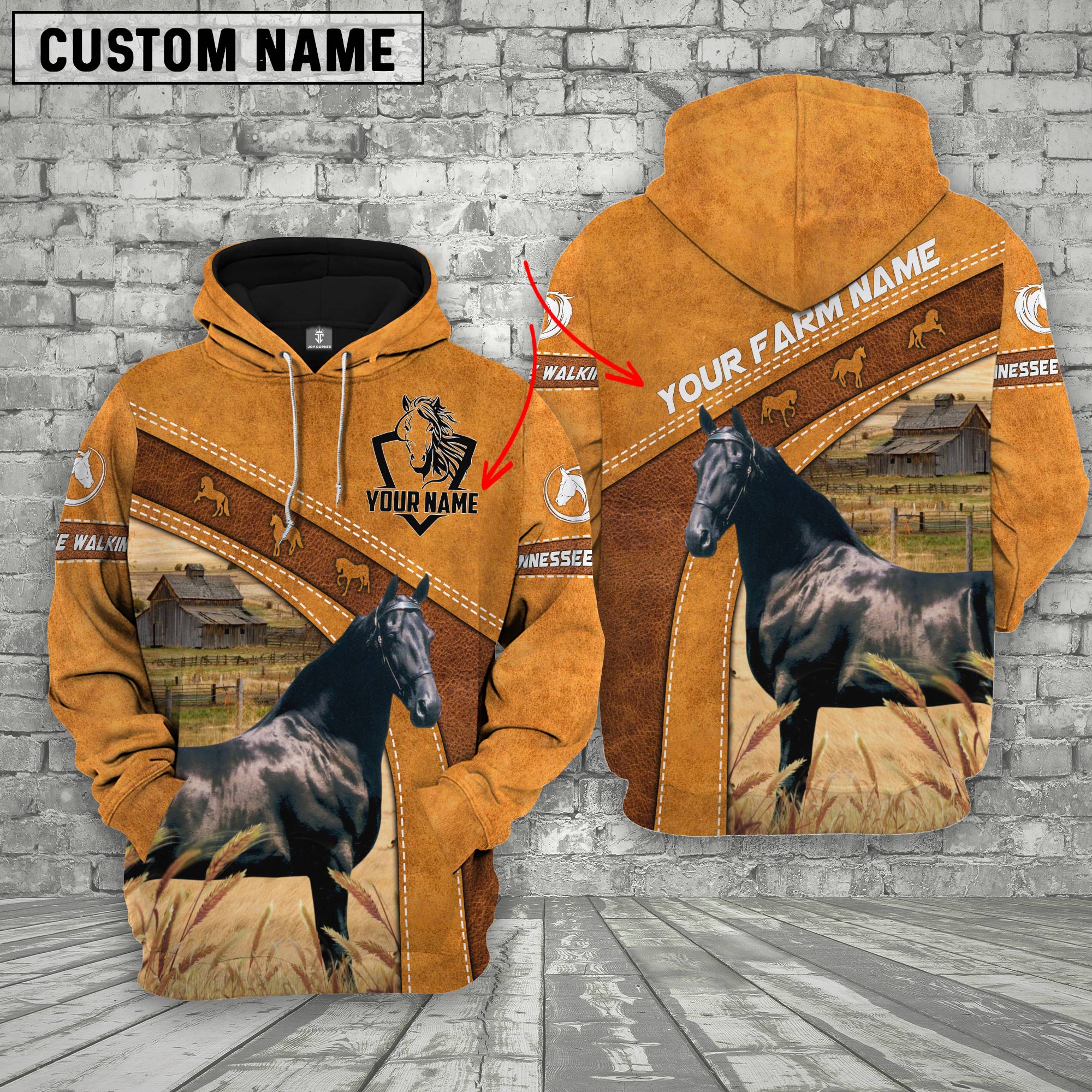 Tennessee Walking Horse Custom Name Race Hoodie