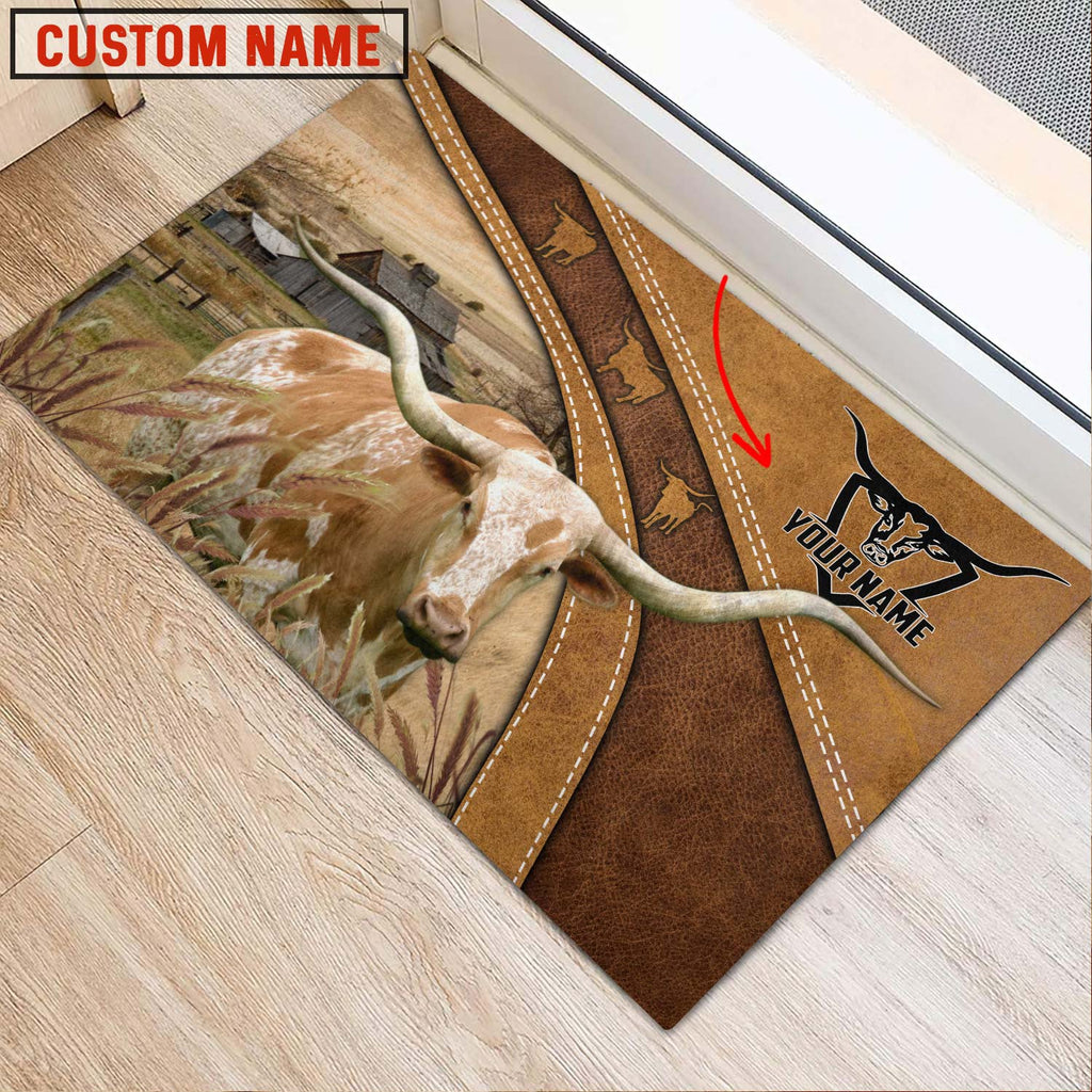 Texas Longhorn Personalized - Welcome  Doormat
