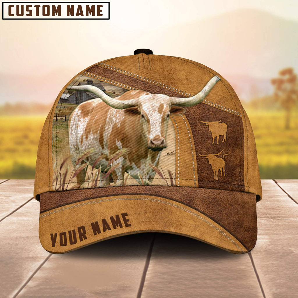 Custom Name Texas Longhorn Cattle Cap