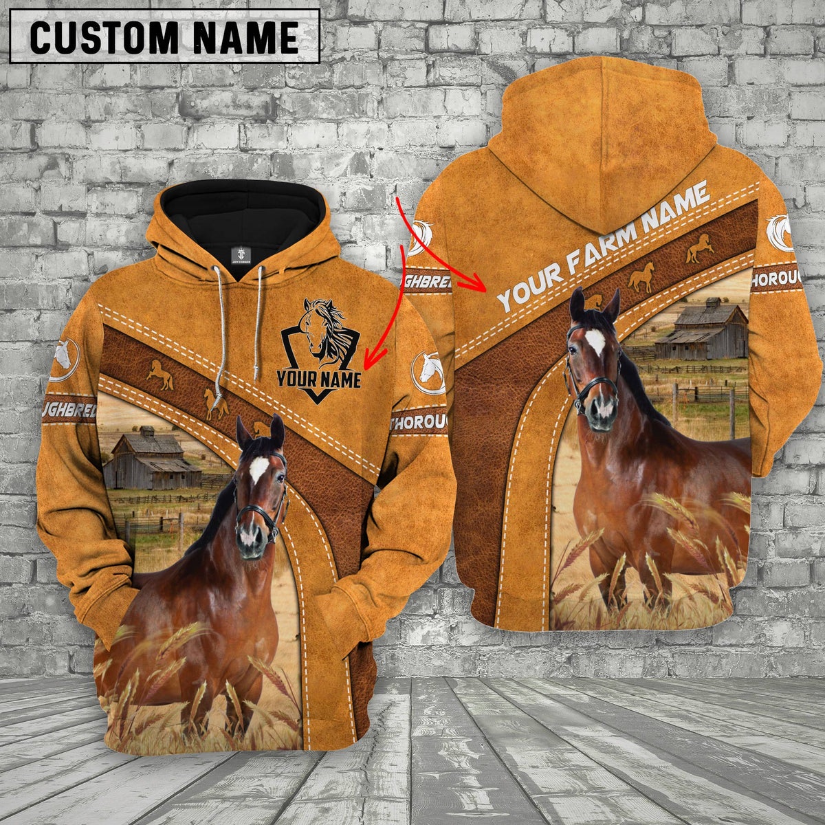 Thoroughbred Custom Name Race Hoodie