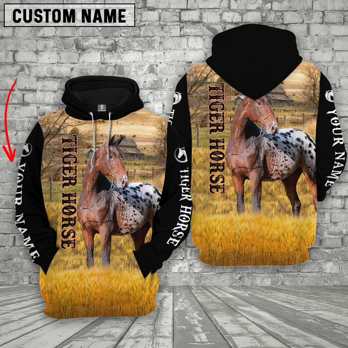 Personalized Name Tiger Horse House On The Farm 3D Hoodie