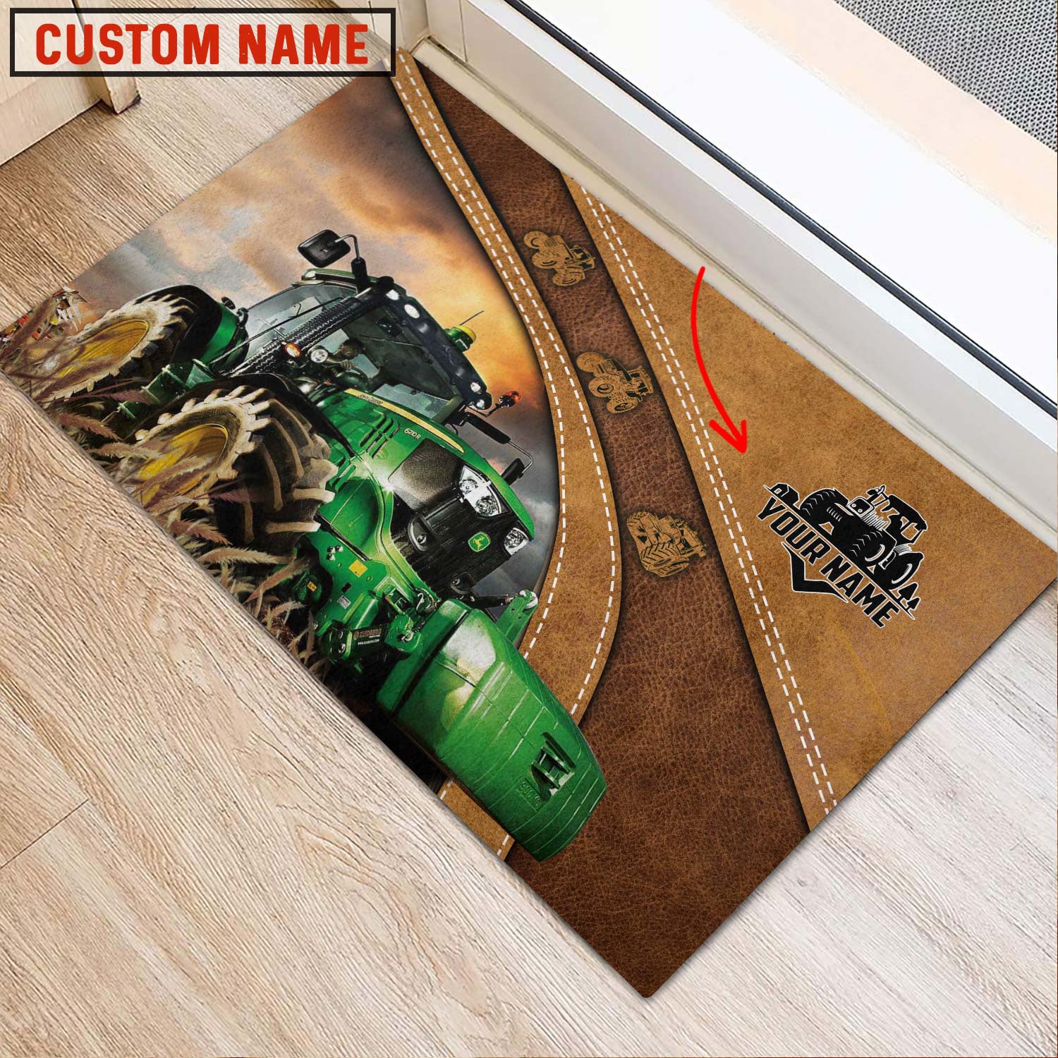 Tractor Personalized - Welcome Brown Doormat