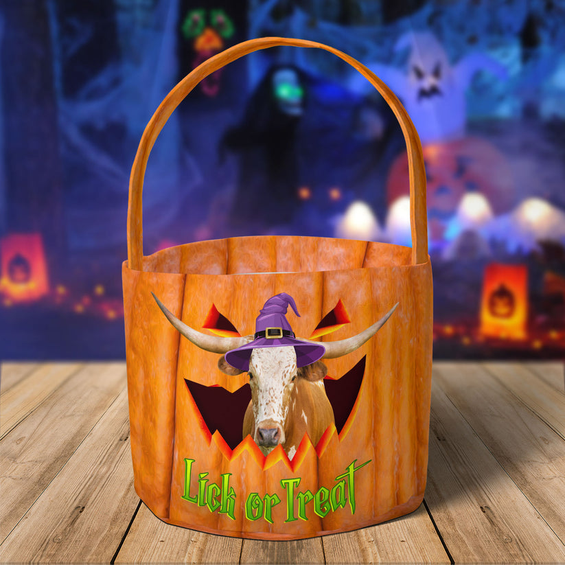 Tx-Longhorn Lick Or Treat Halloween Basket