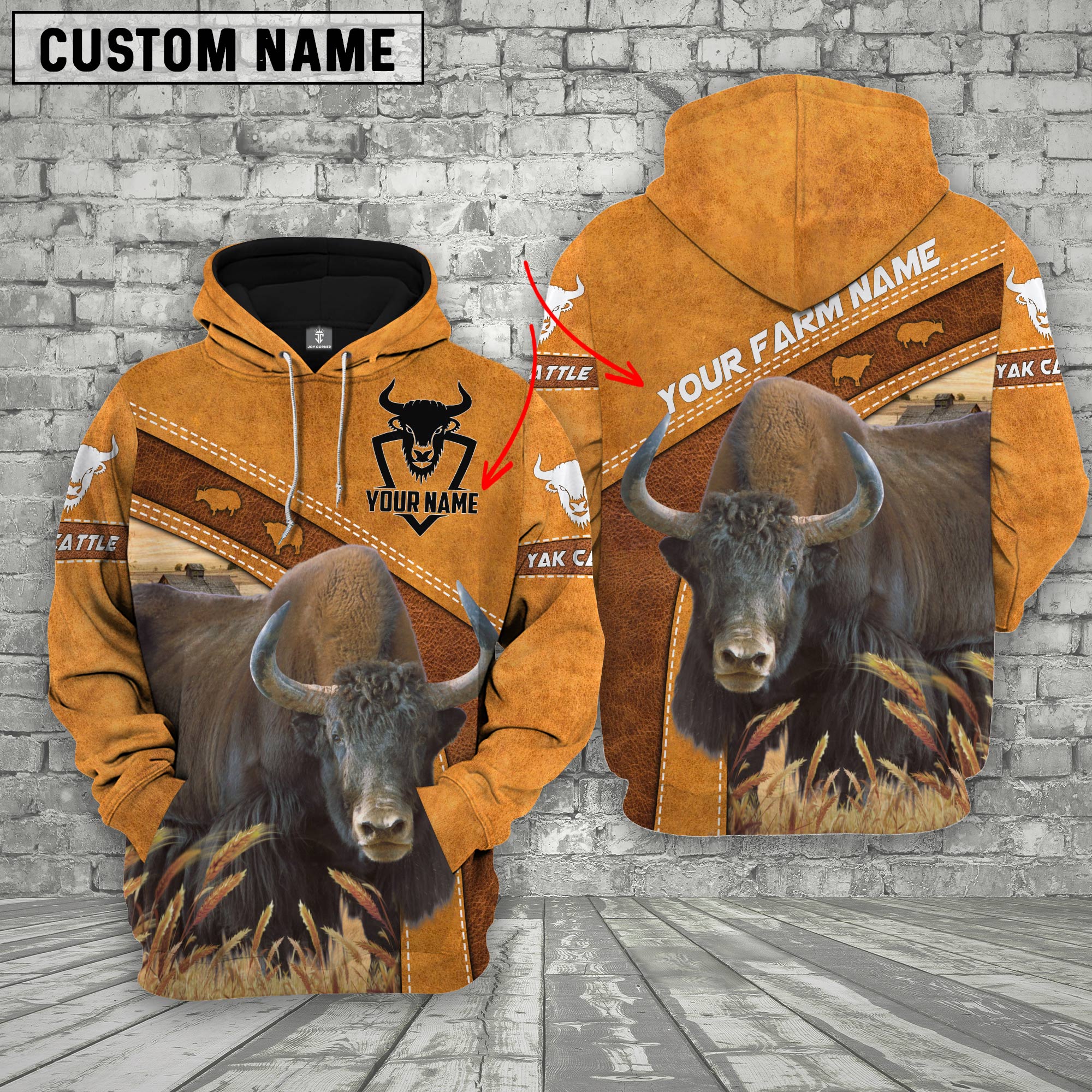 Yak Cattle Custom Name Printed Cattle 3D Hoodie