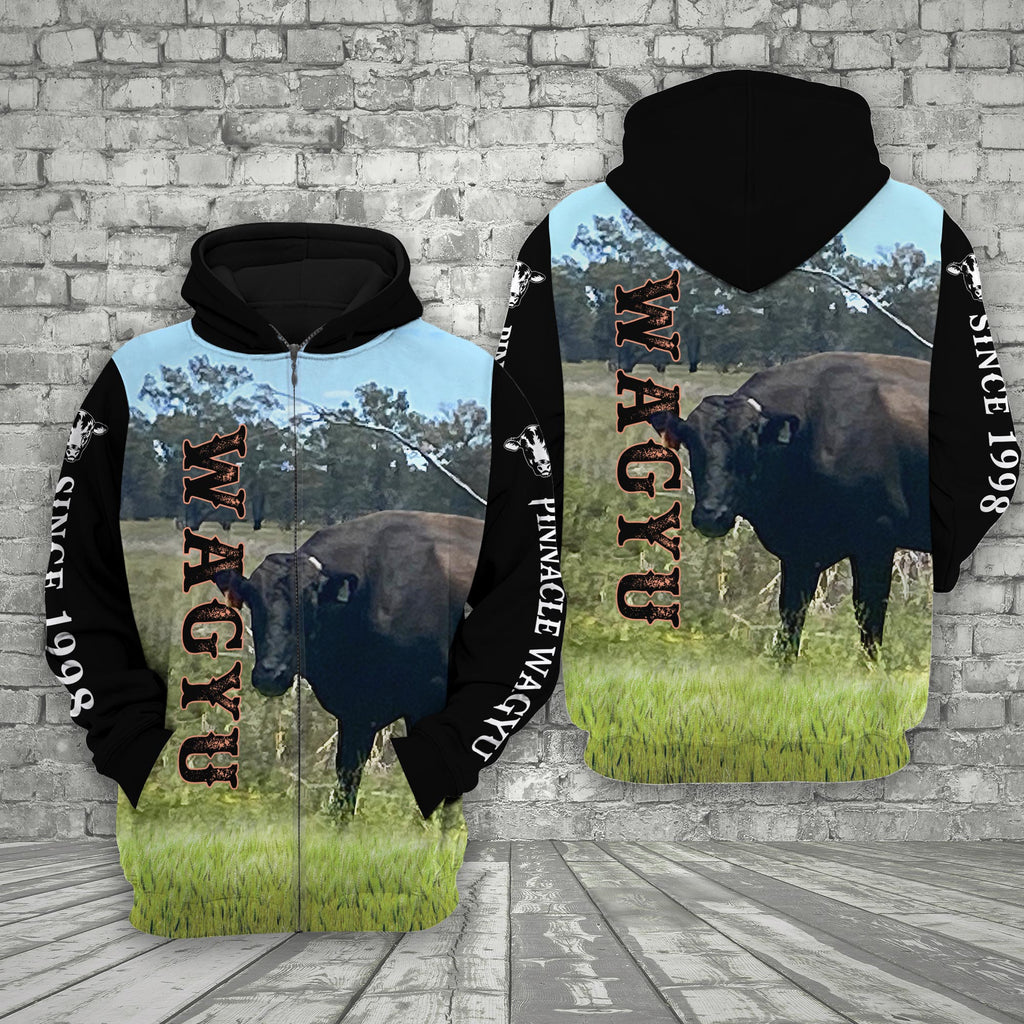 Pinnacle Wagyu Cattle On The Farm All Over Printed 3D Hoodie