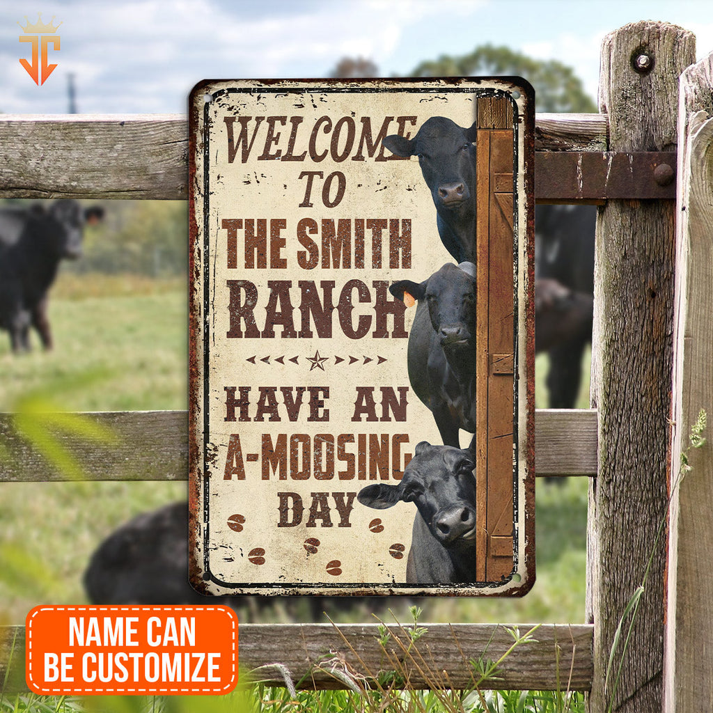 Black Angus Have An AMOO-SING Day All Printed 3D Metal Sign