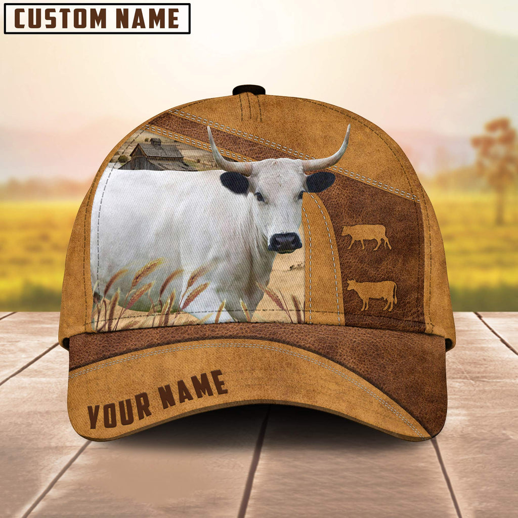 Personalized Name British White Park Cattle Cap