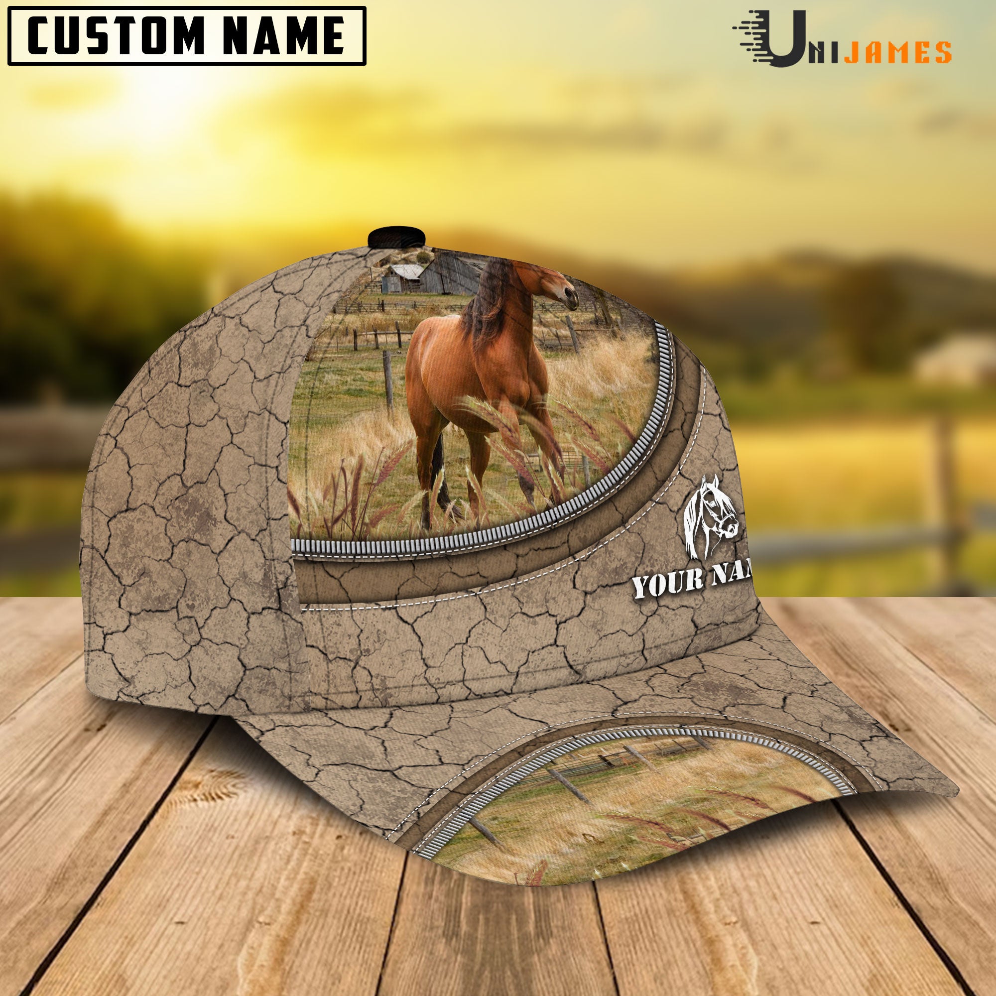 Horse Happiness Farming Life Customized Name Cap