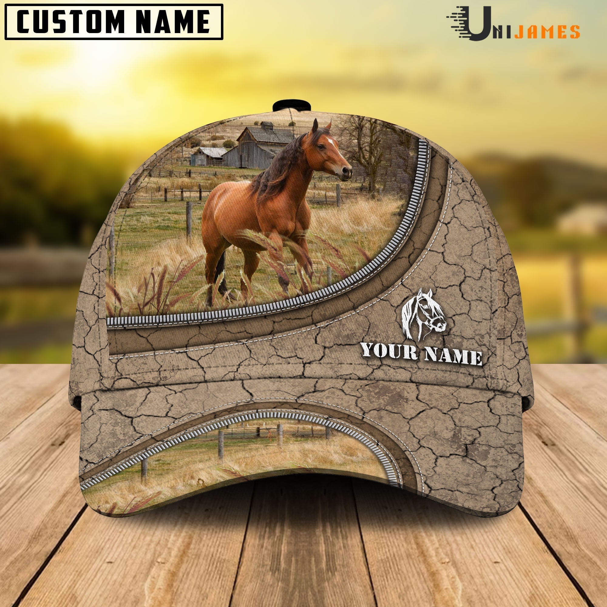 Horse Happiness Farming Life Customized Name Cap