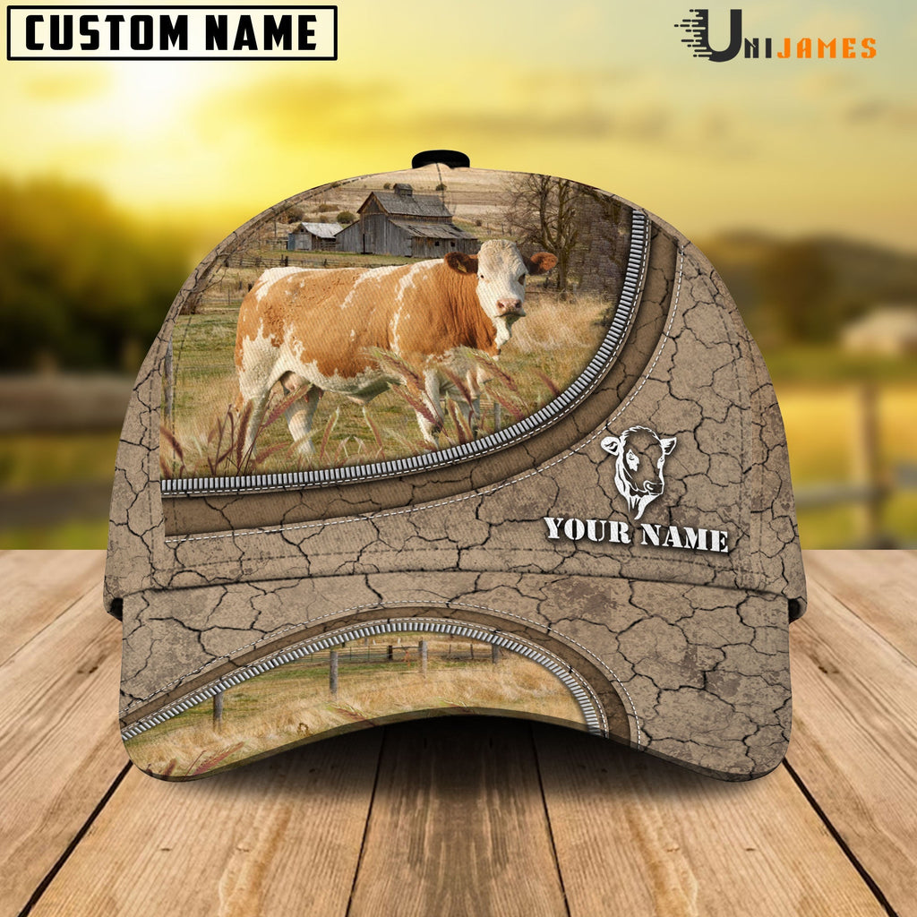 Simmental Happiness Farming Life Customized Name Cap