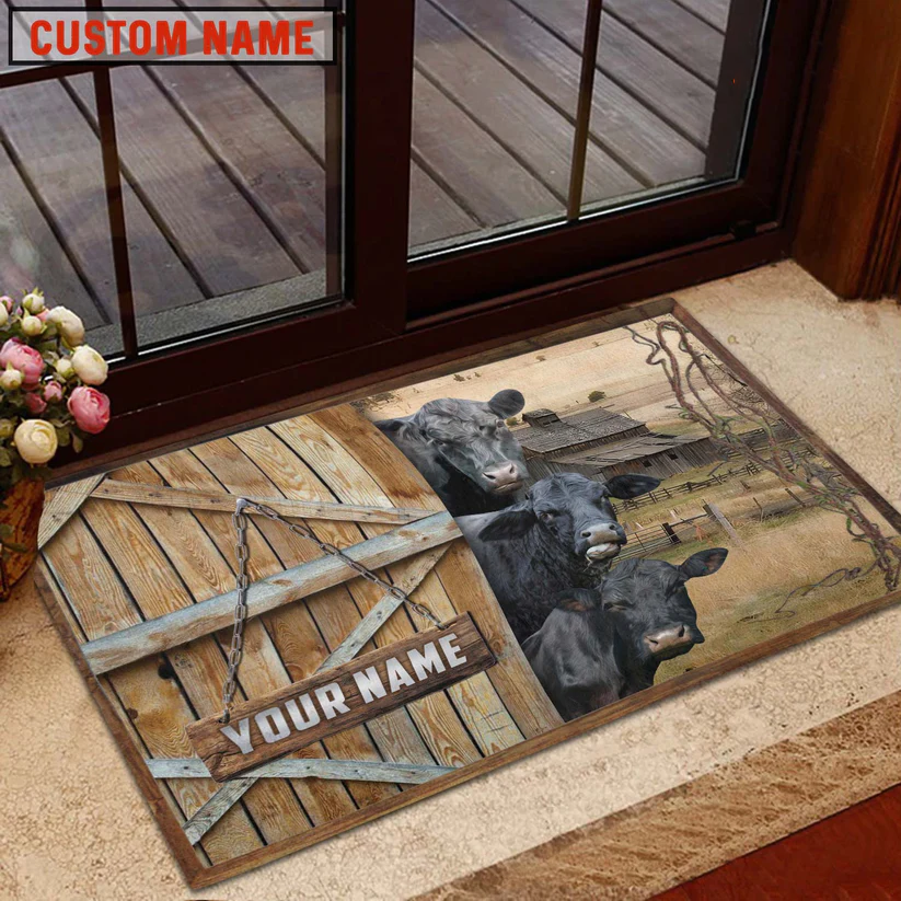 Black Angus Barn Custom Name Doormat