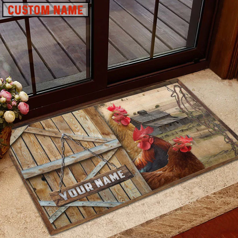 Chicken Barn Custom Name Doormat