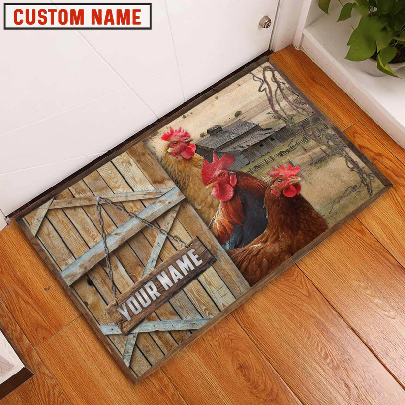 Chicken Barn Custom Name Doormat