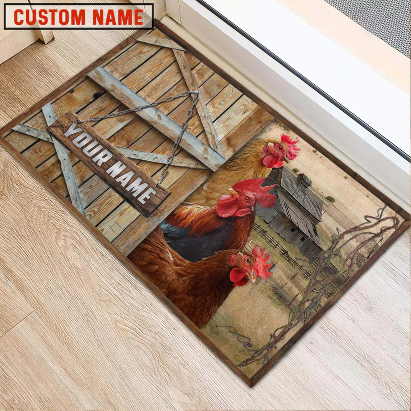 Chicken Barn Custom Name Doormat