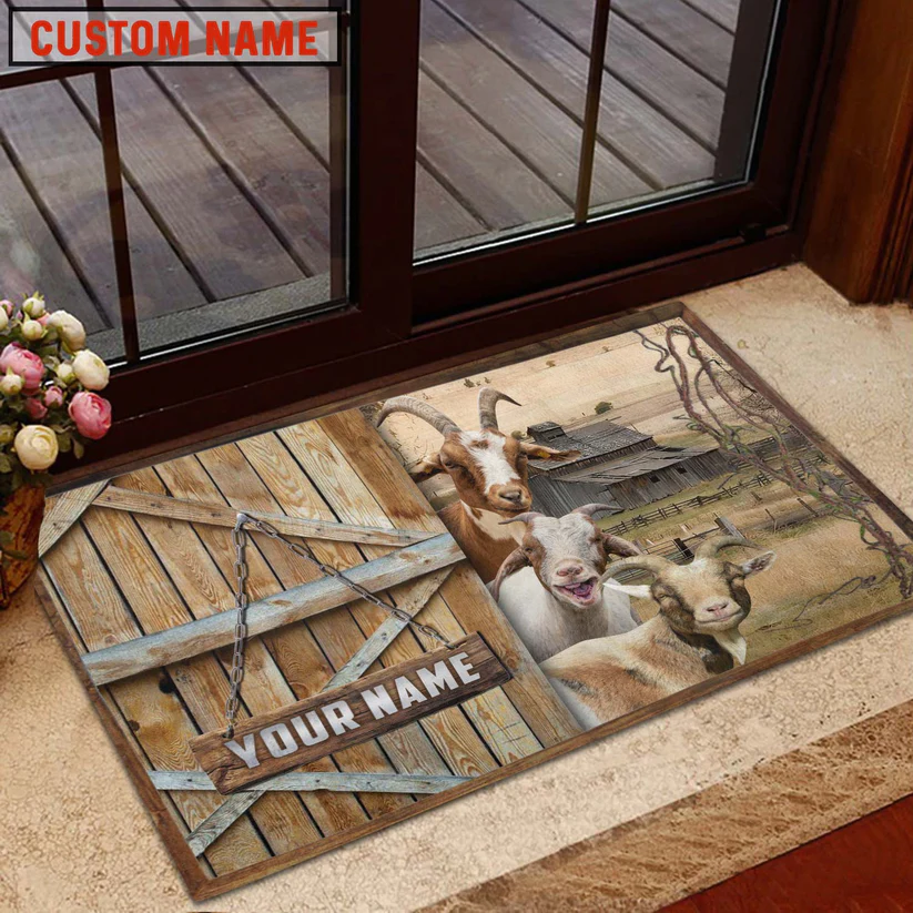 Goat Barn Custom Name Doormat