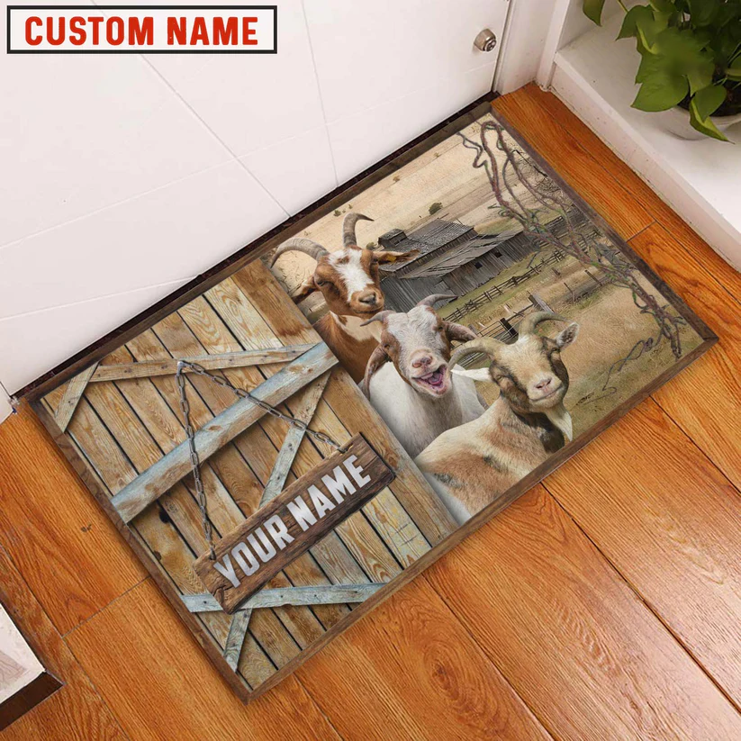 Goat Barn Custom Name Doormat