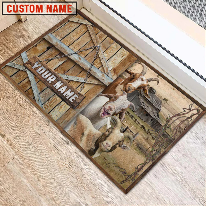 Goat Barn Custom Name Doormat