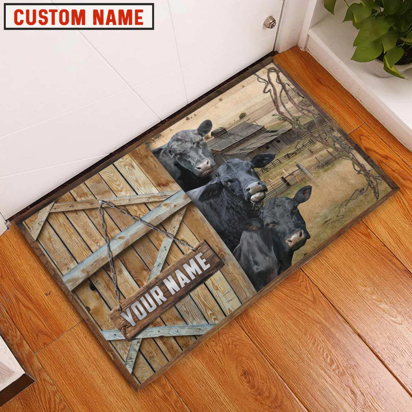 Black Angus Barn Custom Name Doormat