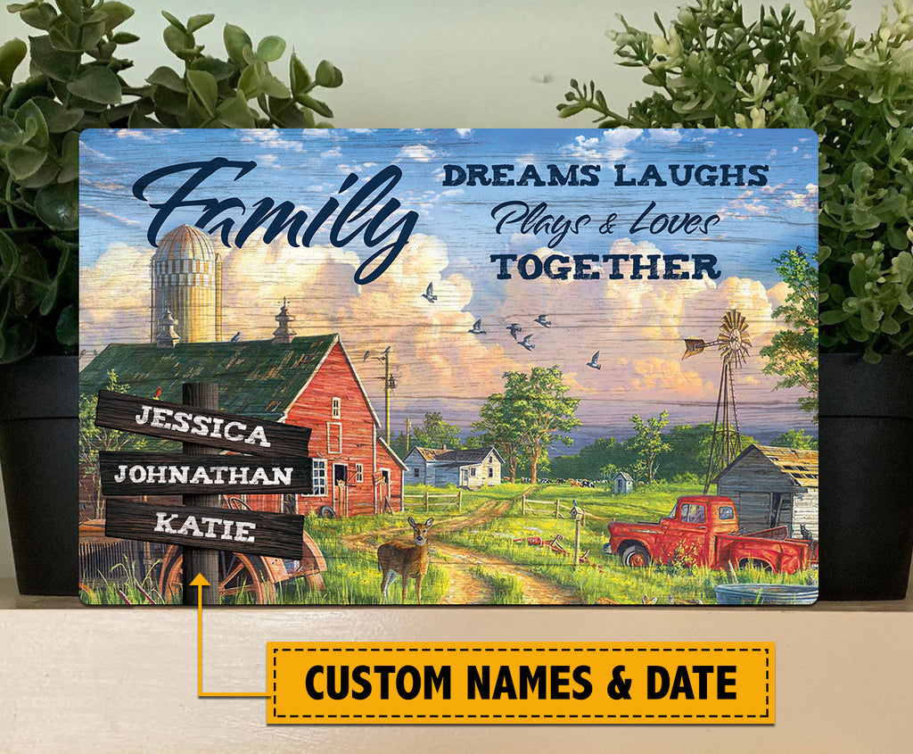 Custom Names And Date Wood Sign - Family Home Decor