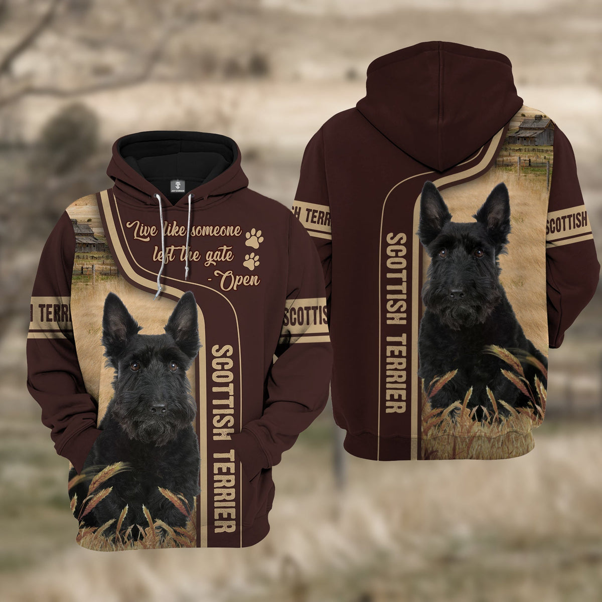 Scottish Terrier Cattle All Over Printed 3D Hoodie