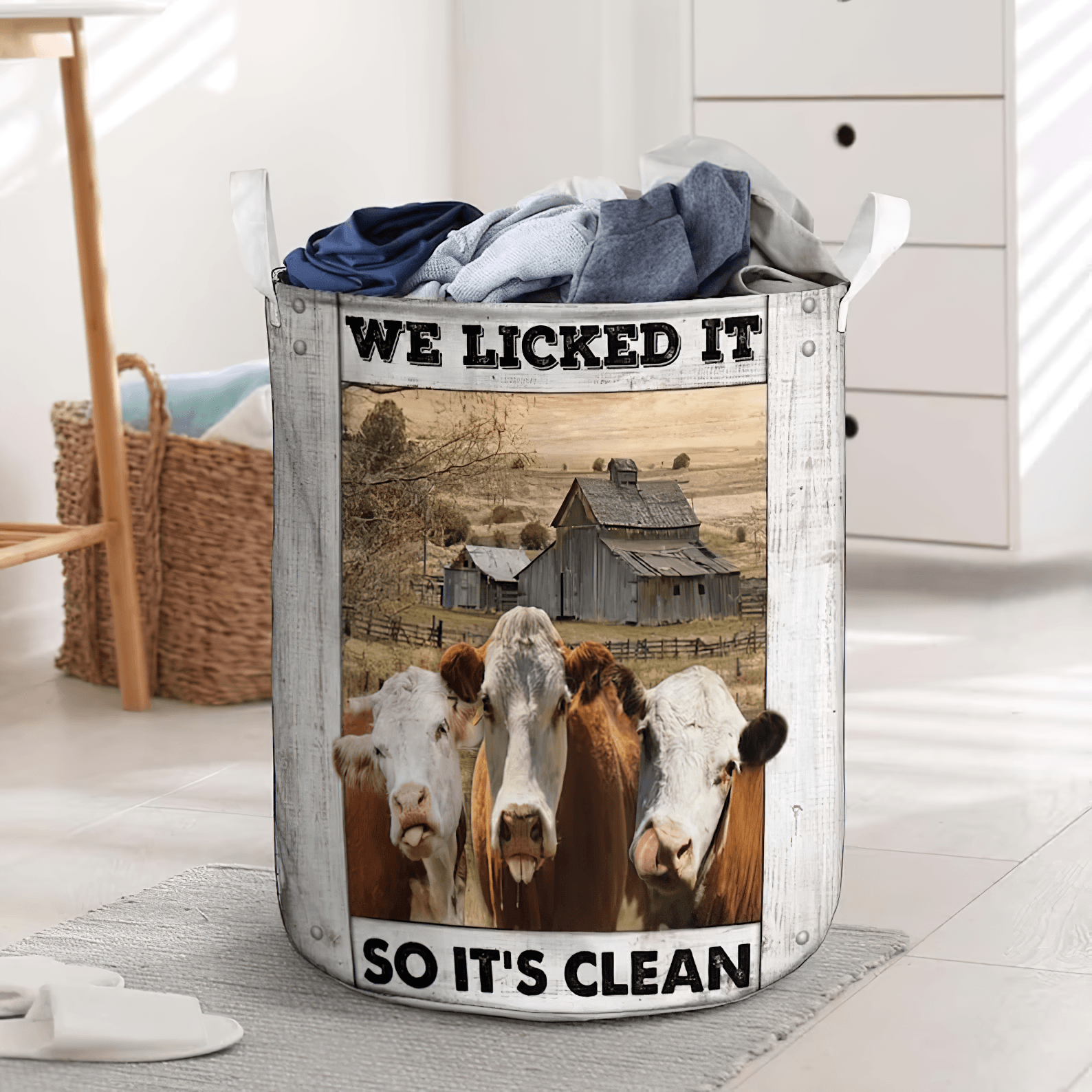 Hereford Cow Laundry Basket