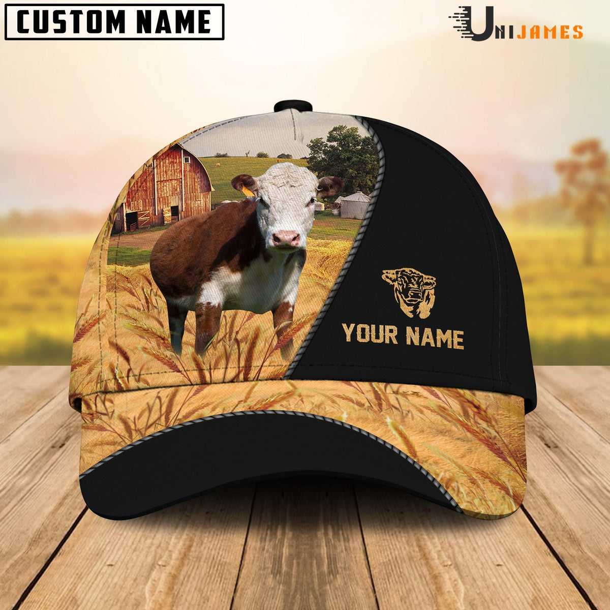 Hereford Barn Farm Black Customized Name Cap