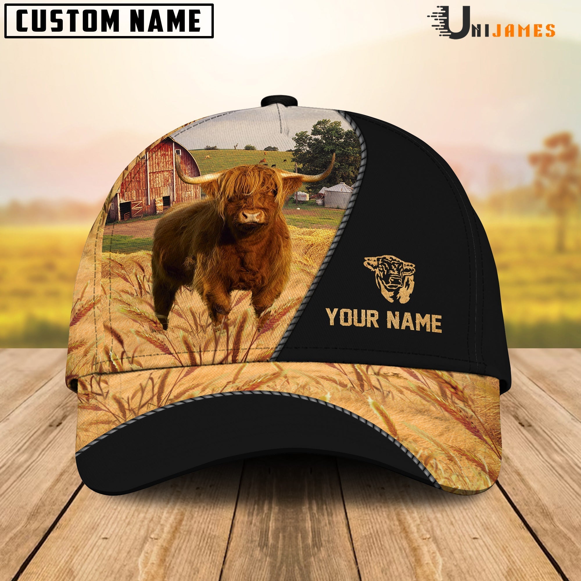 Highland Barn Farm Black Customized Name Cap