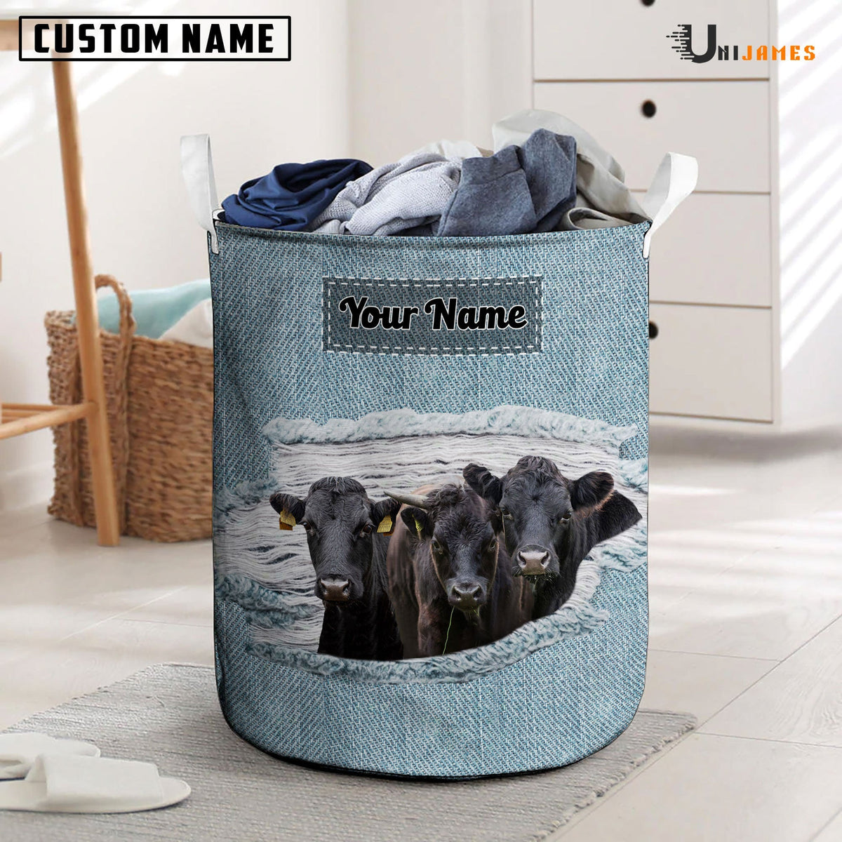 Dexter Custom Name Jeans Laundry Basket