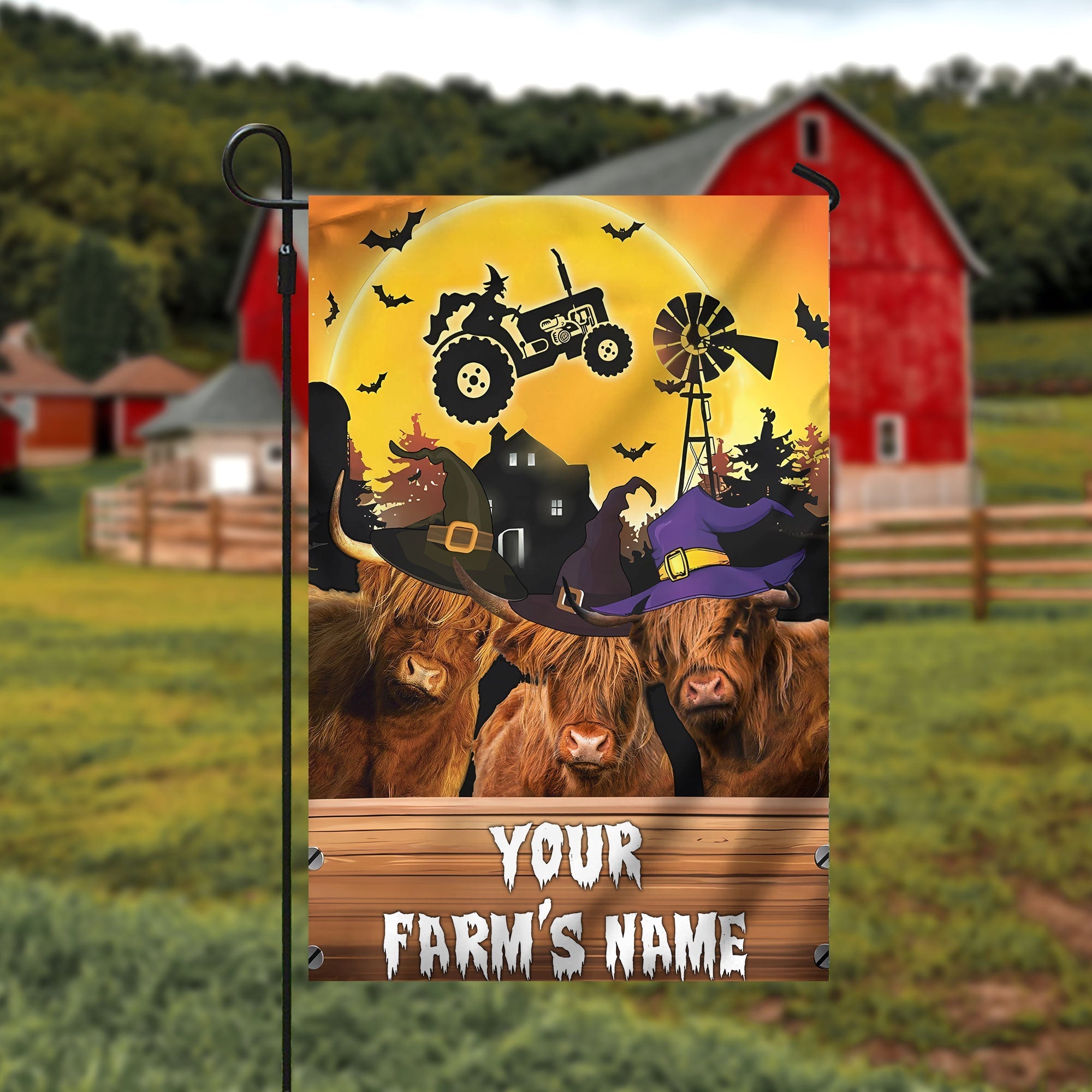 Highland Farming Customized Name 3D Flag