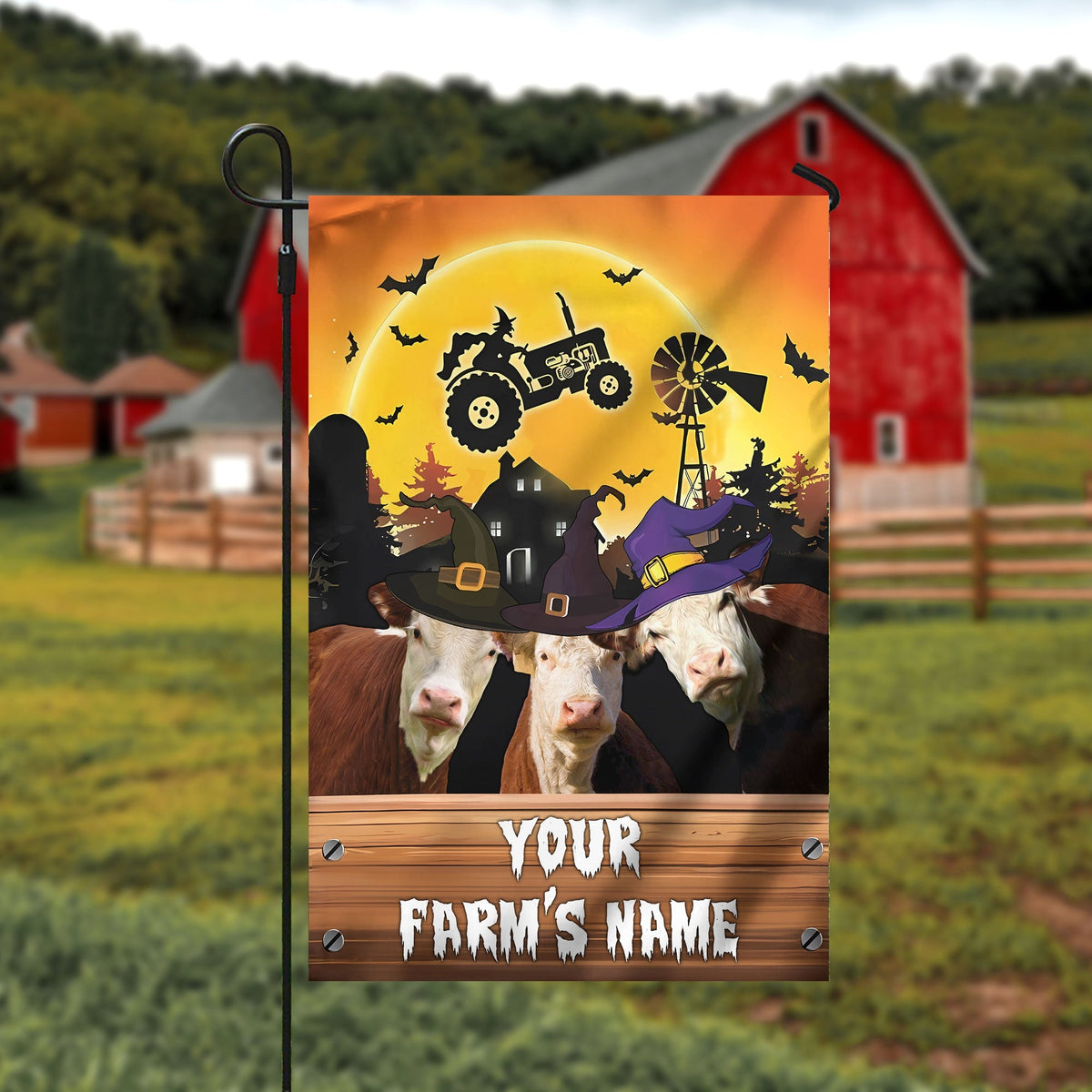 Hereford Farming Customized Name 3D Flag