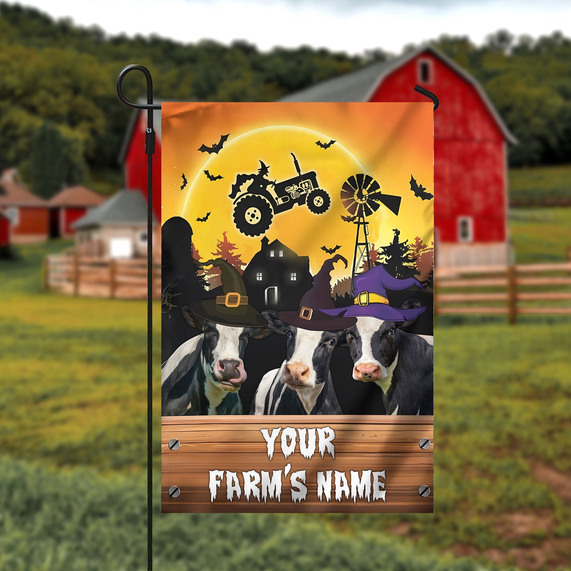 Holstein Farming Customized Name 3D Flag