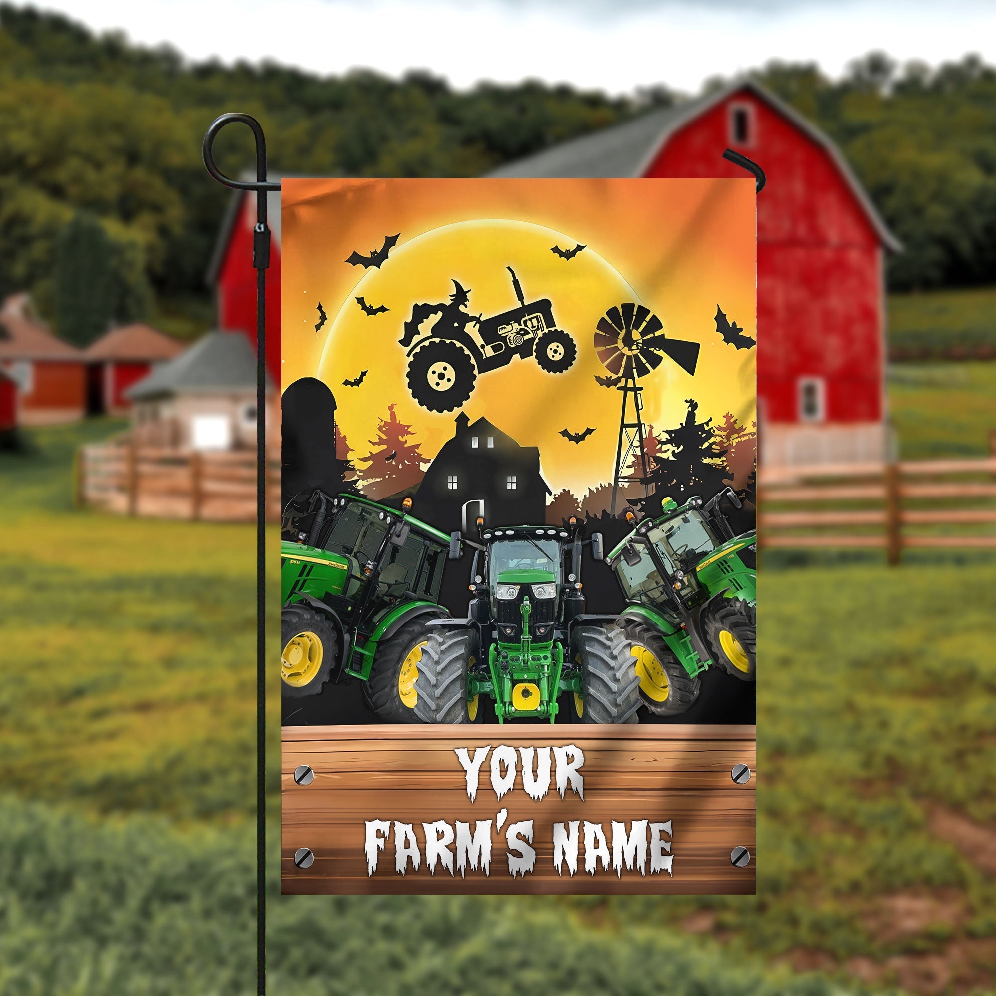Tractor Farming Customized Name 3D Flag