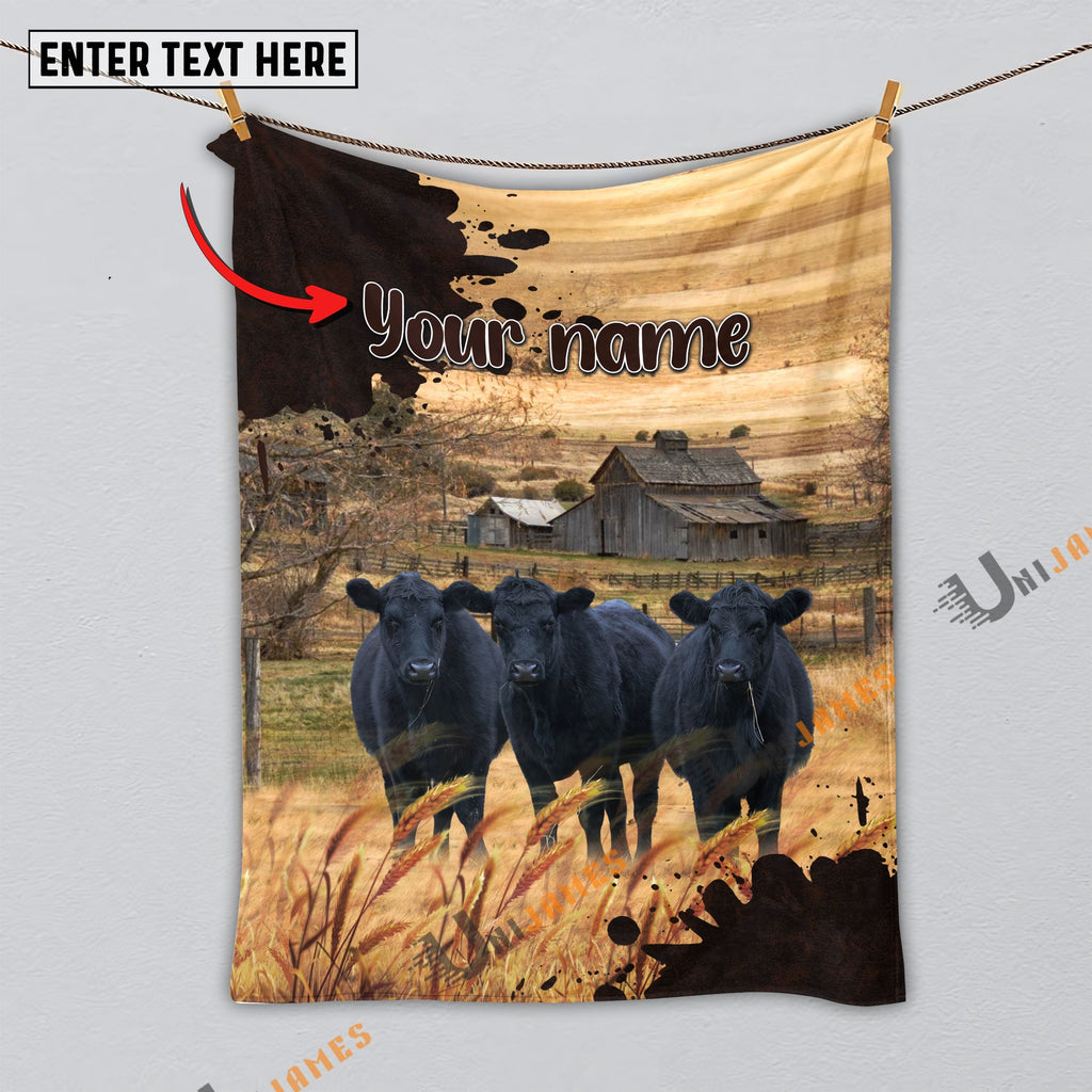 Personalized Name Diligent Black Angus Blanket