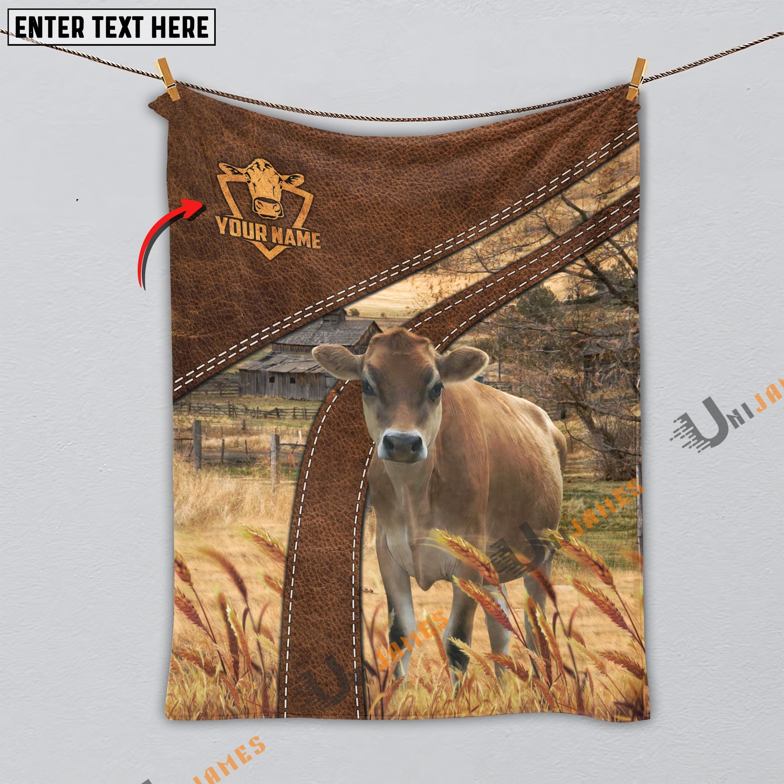 Personalized Name Jersey Brown Blanket