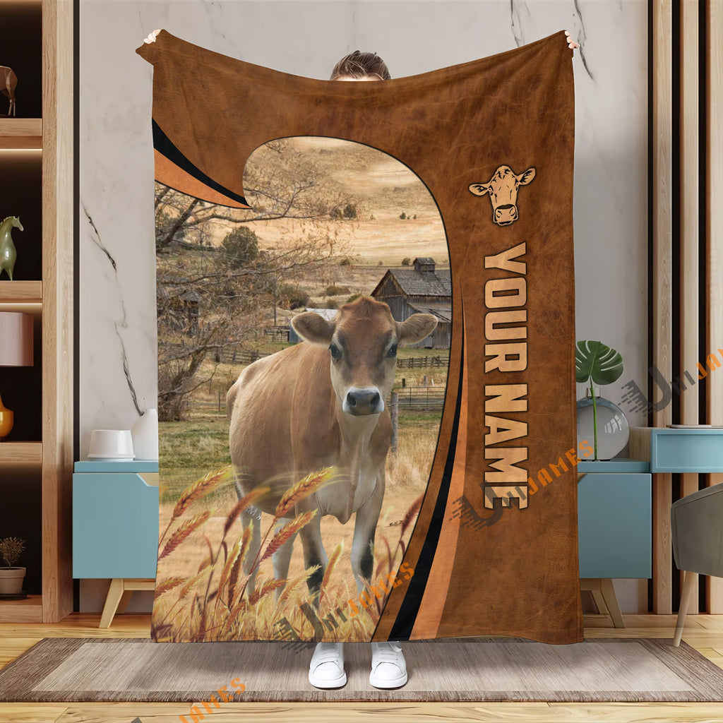 Personalized Name Jersey Premium Brown Pattern 3D Blanket