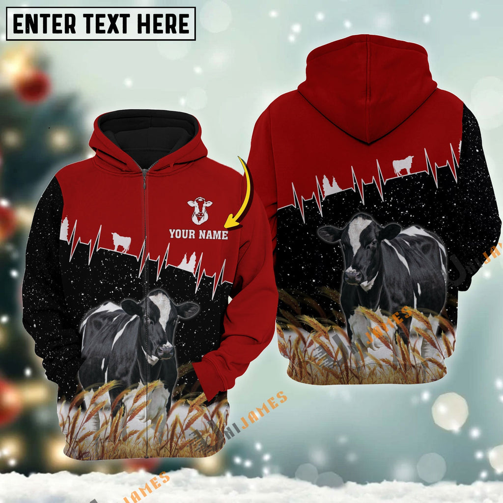 Personalized Name Holstein Xmas Hoodie