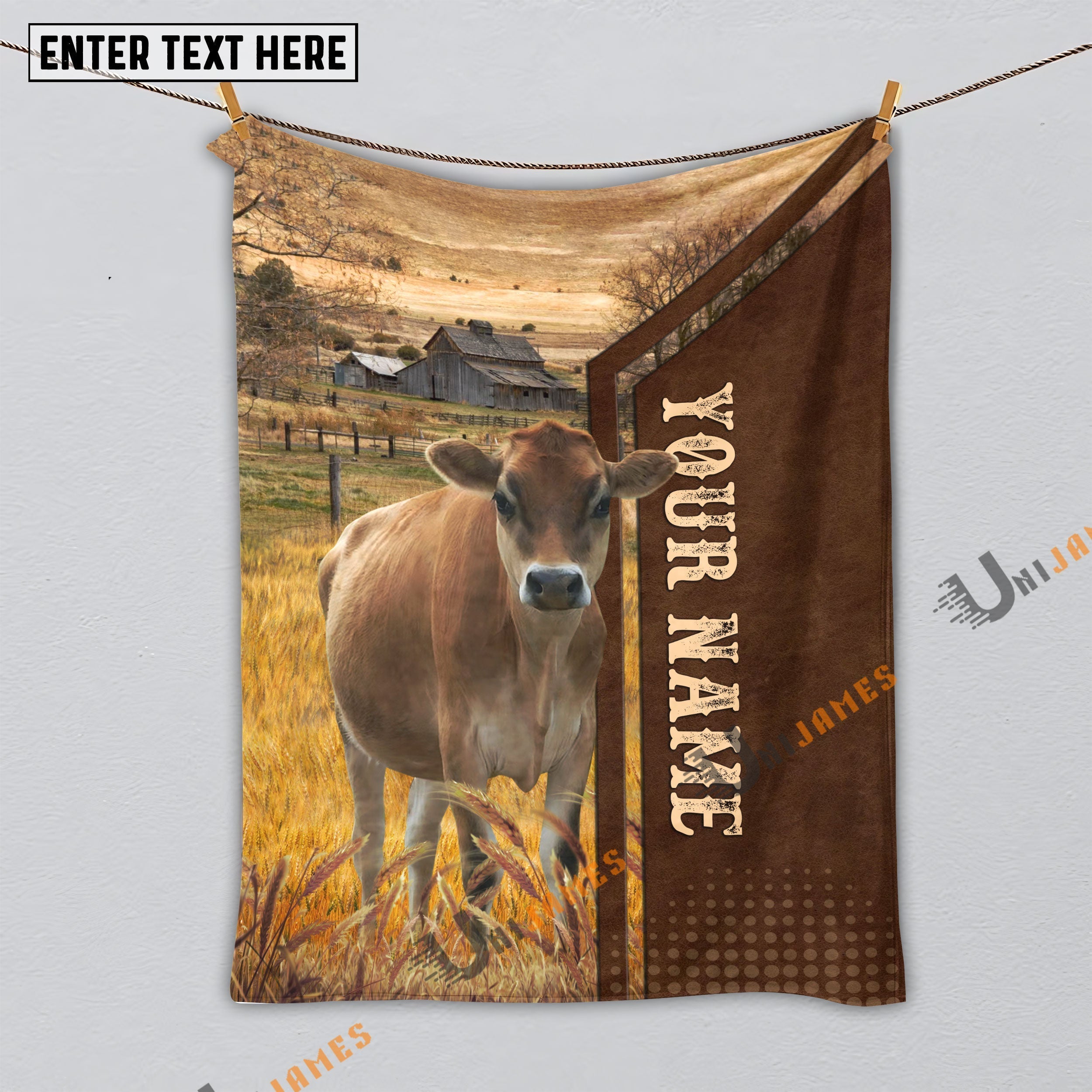 Personalized Name Jersey Farming Life Pattern Blanket