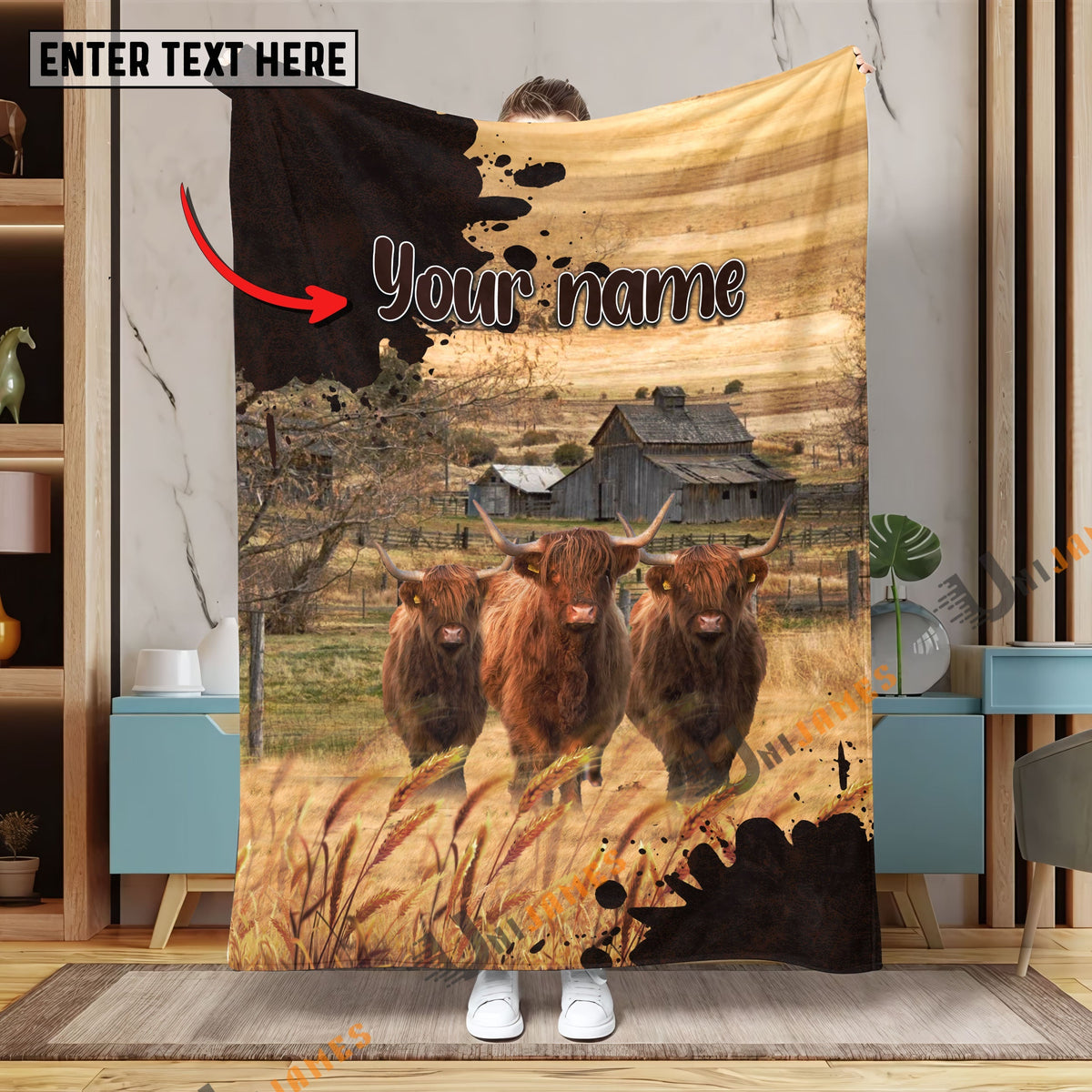 Personalized Name Diligent Highland Blanket