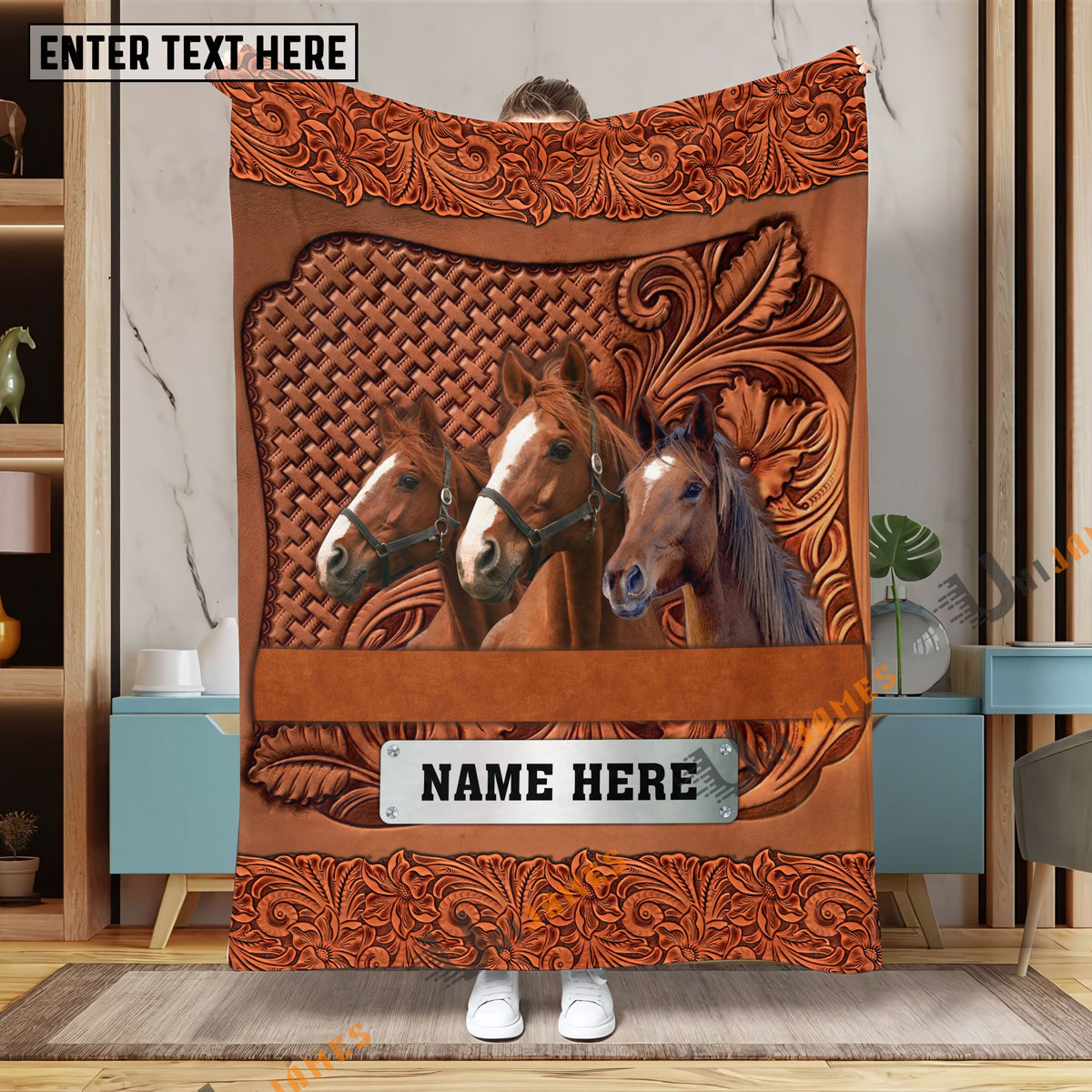 Horse Farming Life Personalized Name Blanket