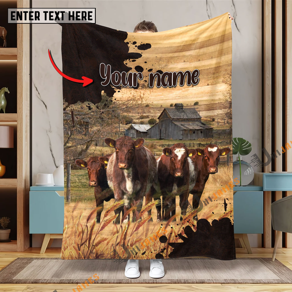 Personalized Name Diligent Shorthorn Blanket