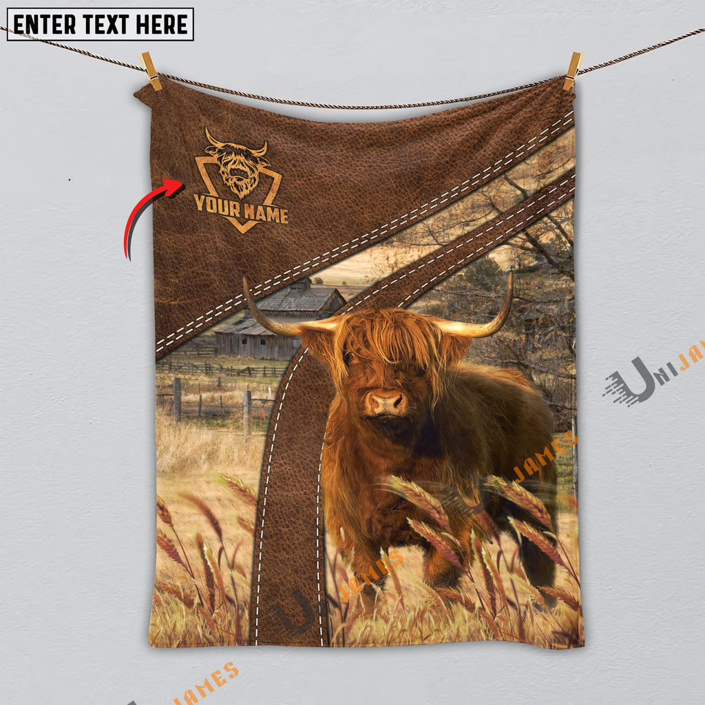 Personalized Name Highland Brown Blanket