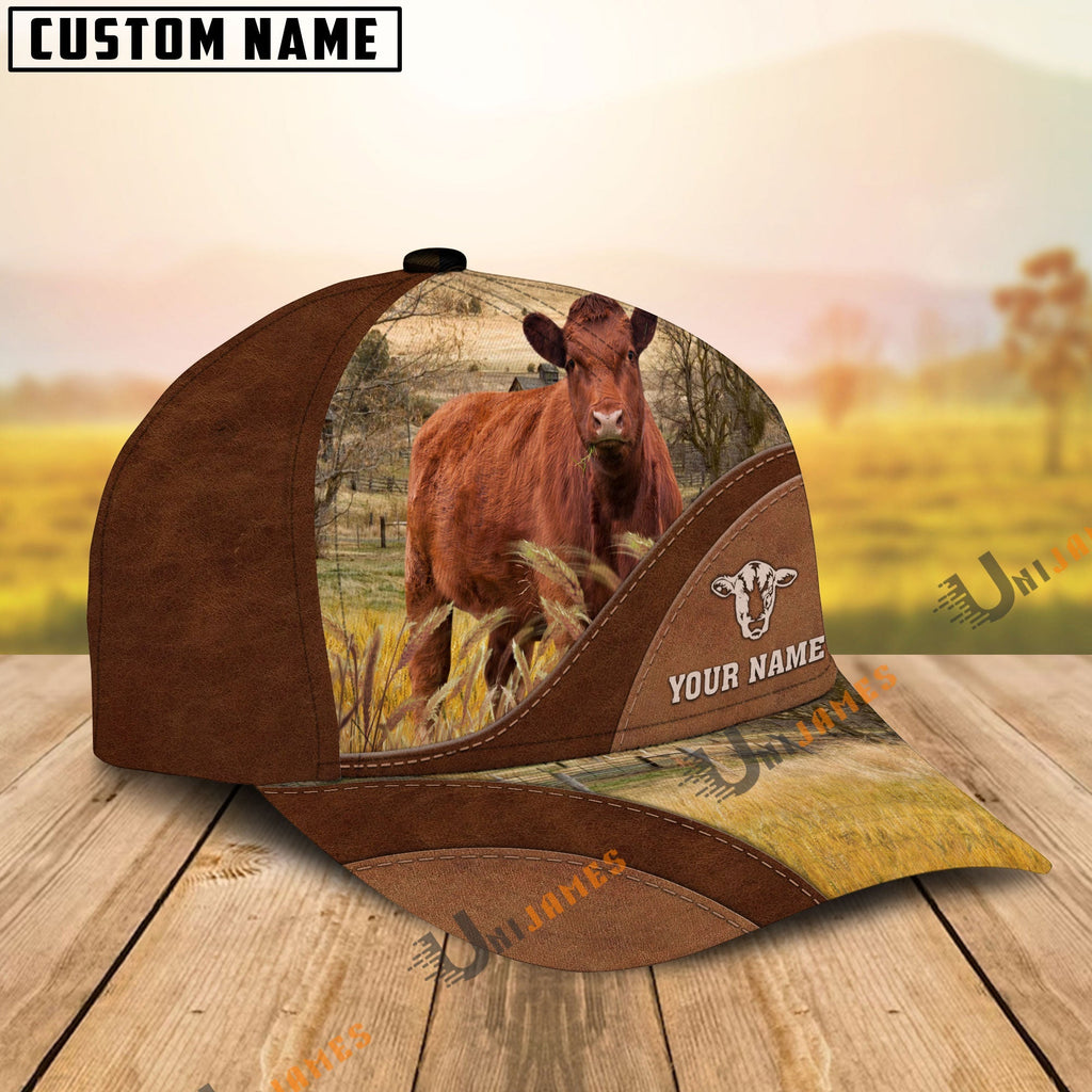 Red Angus Farm Living Pattern Customized Name Cap