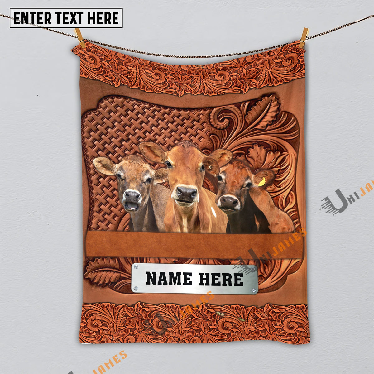 Jersey Cattle Farming Life Personalized Name Blanket