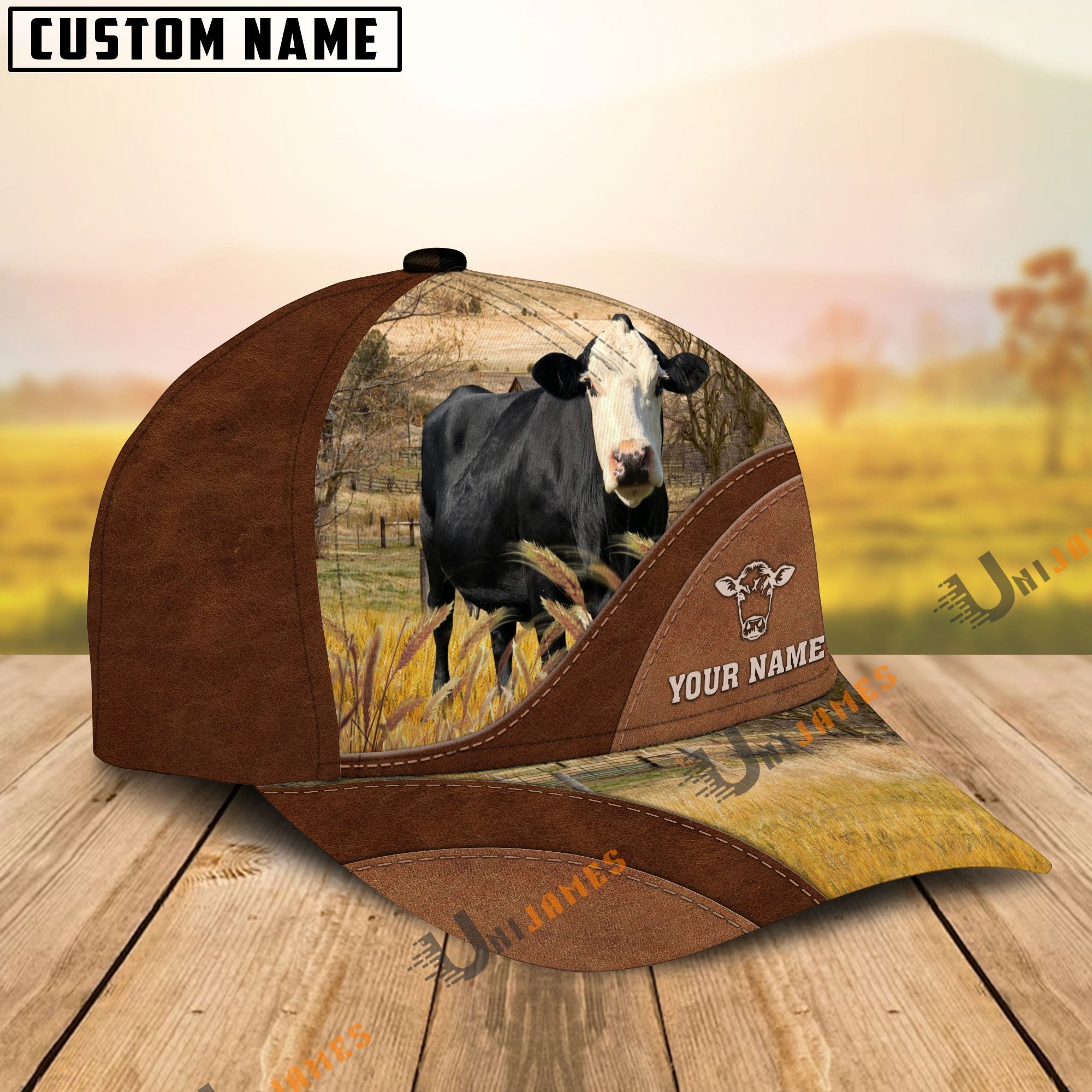 Black Baldy Farm Living Pattern Customized Name Cap