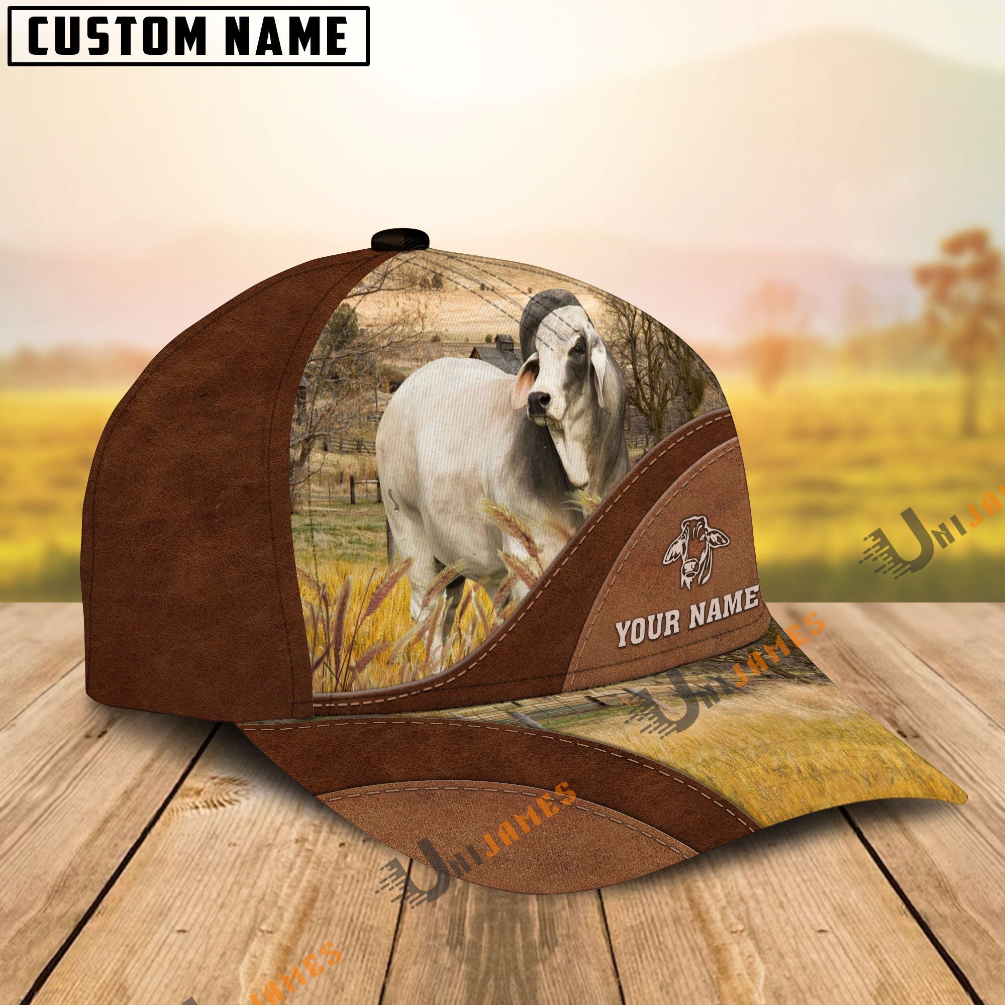 Brahman Farm Living Pattern Customized Name Cap