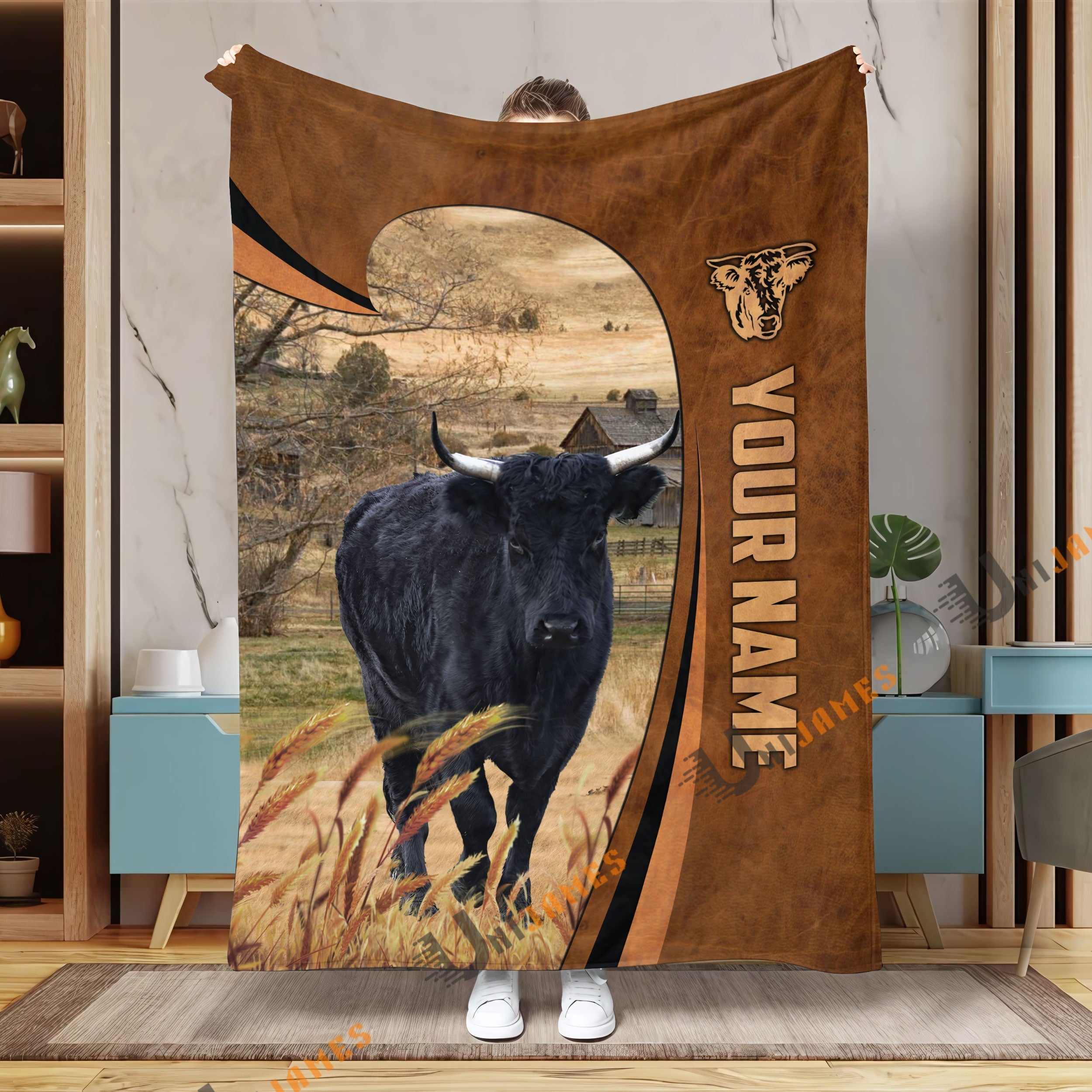Personalized Name Dexter Premium Brown Pattern 3D Blanket
